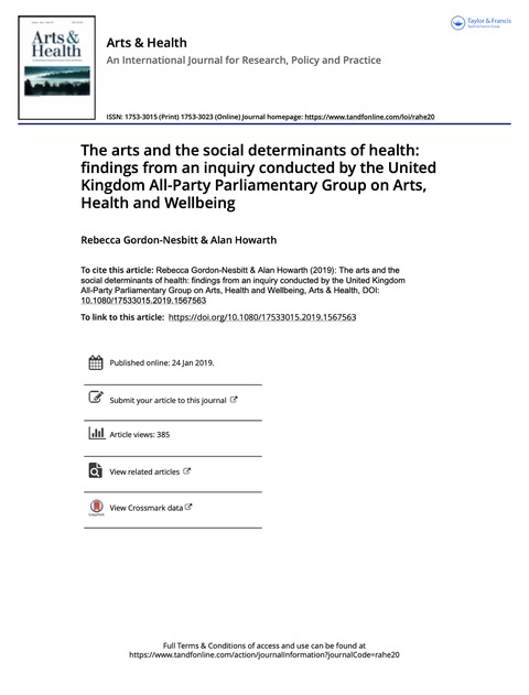 Arts Social Determinants